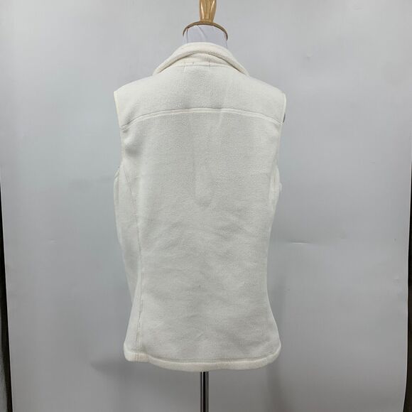 Vineyard Vines Westerly Fleece Vest Womens Medium Beige Zip Up Sleeveless Jacket - Picture 6 of 12